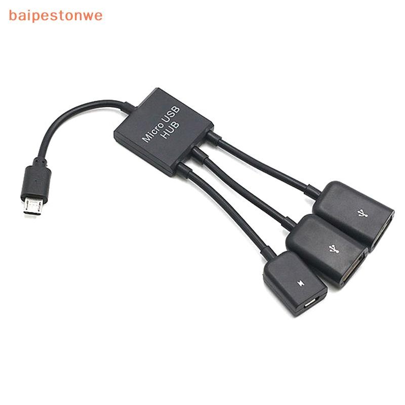 [baipestonwe] Cabo Adaptador Micro USB OTG 3 Em 1 Macho Para Fêmea Hub Smartphone Computador Tablet 3 Portas — imagem 2 de 2