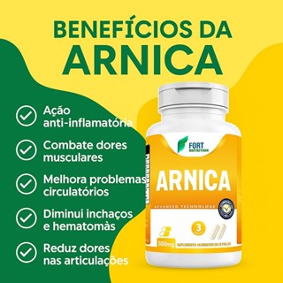 Extrato de Arnica Para Dores Em Cápsulas 100% Natural Arnica do Mato Reduz Inflamação Hematomas em Oferta na Shopee
