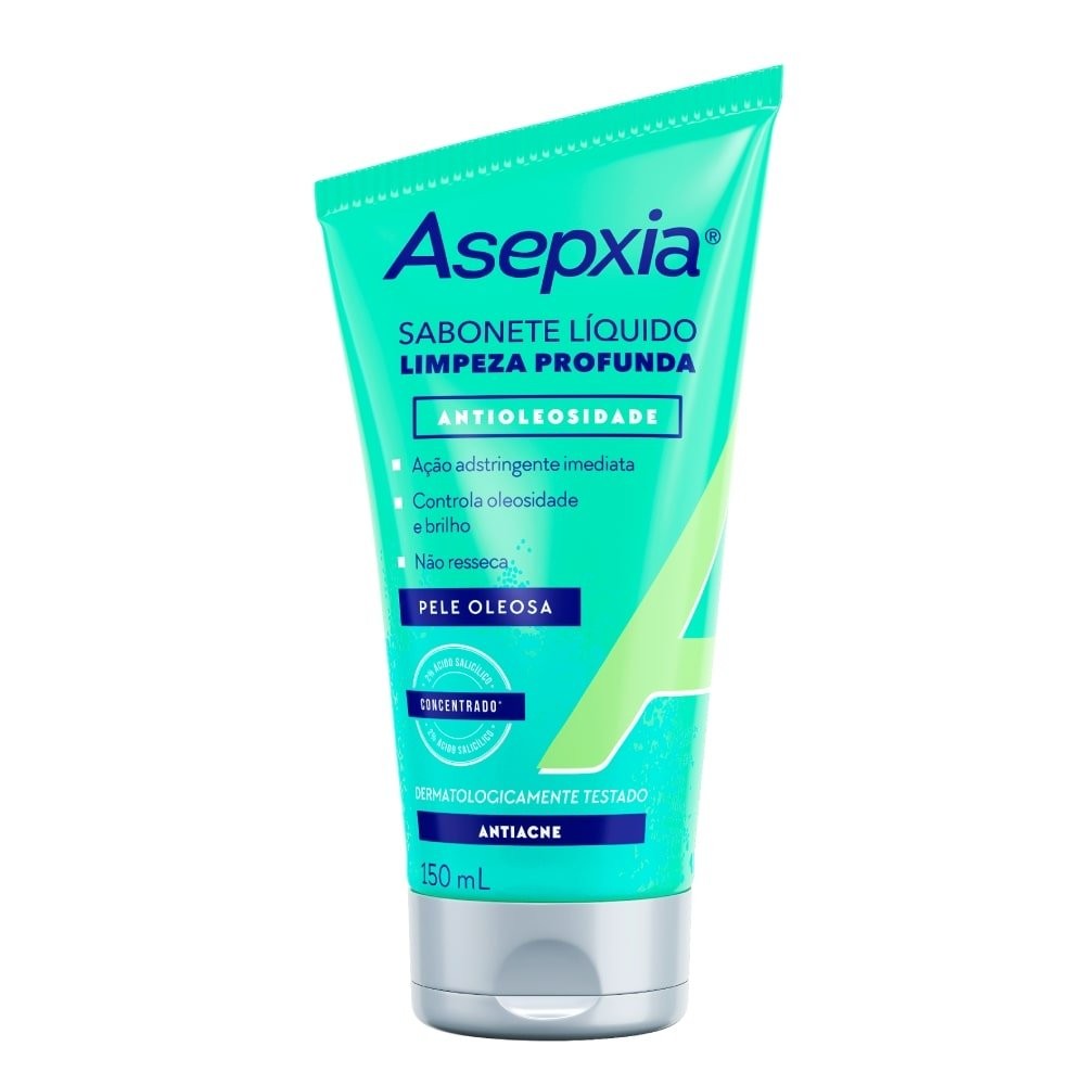 Sabonete Líquido Asepxia Limpeza Profunda Pele Oleosa 150ml
