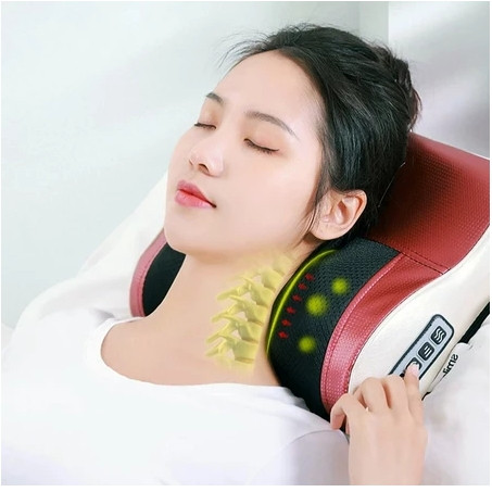 Massageador Pescoço Lombar Pés Aquecimento Elétrico Almofada Encosto Cervical