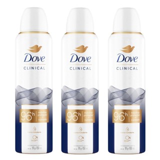 Kit com 3 Desodorante Antitranspirante Aerosol Dove Clinical Original Clean 150ml em Oferta na Shopee