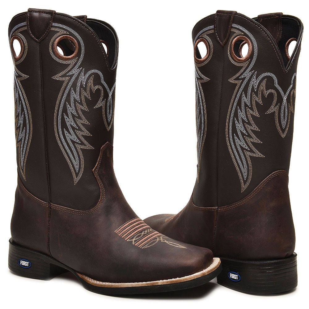 Bota Masculina de Couro Bordado Texana Americana Country Boiadeiro — imagem 2 de 2