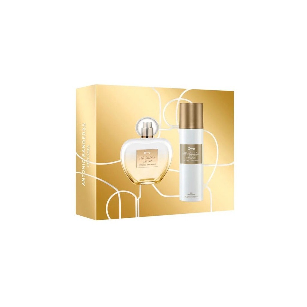 Kit Antonio Banderas Her Golden Secret Edt 80ml + Deo 150ml