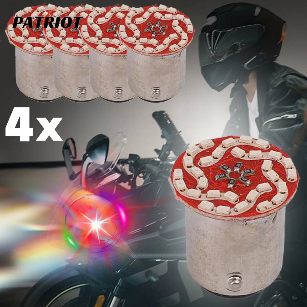1/2/4 Unidades De Luz De Freio Colorida Para Motocicleta # 1157-Lâmpada Reversa-Acessórios Universais Motocicletas Decor