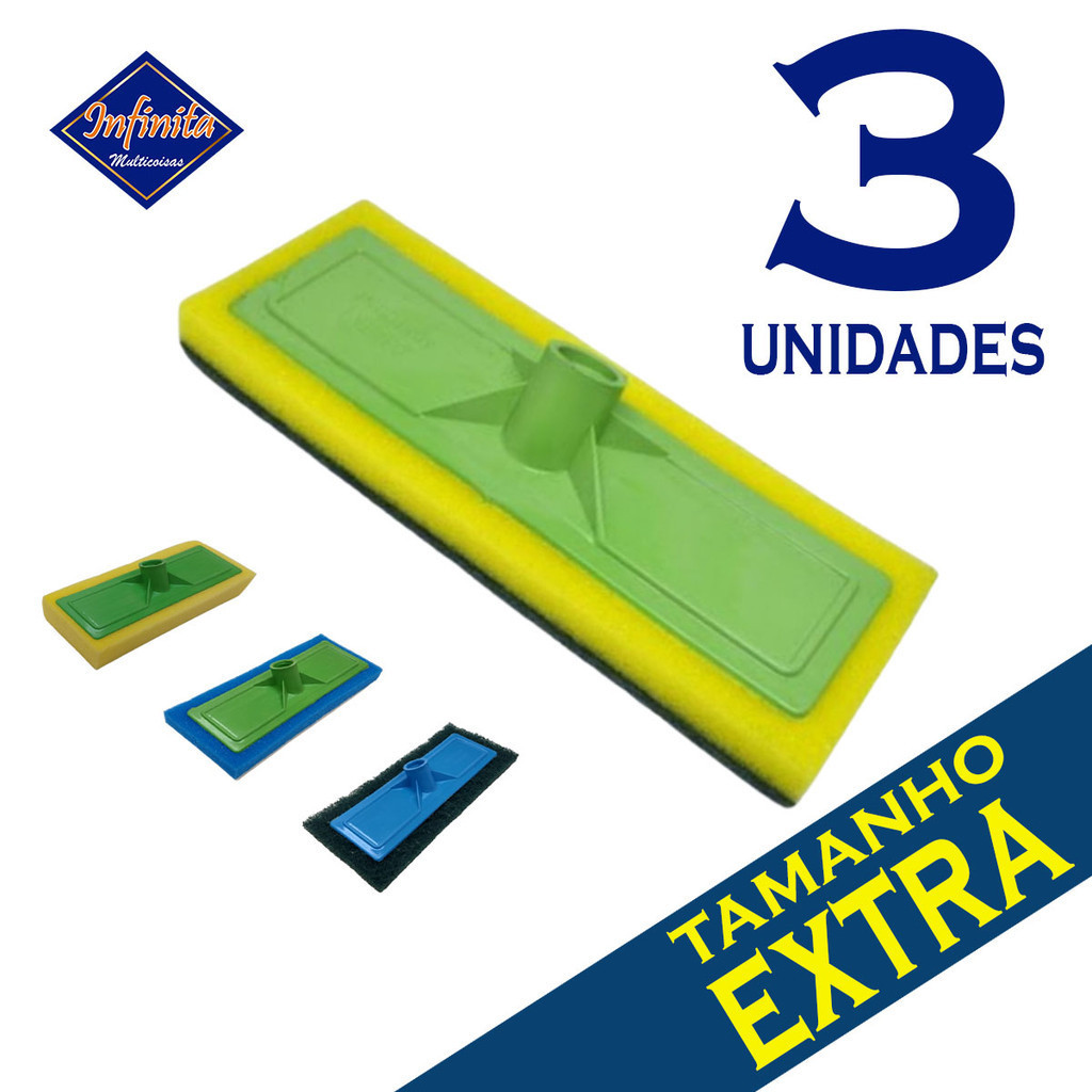 kit 1 a 3 Lava piso mop esfregão limpeza banheiro vidro piscina porcelanato em Oferta na Shopee