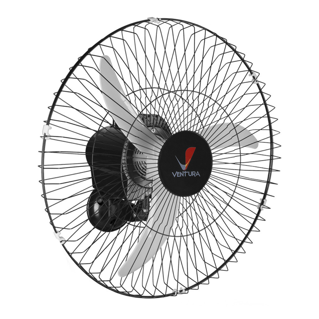 Ventilador de Parede 60cm Bivolt Ventura Oscilante Preto com 3 Pás em Oferta na Shopee
