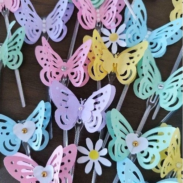 40 Topper  Luxo 3D Borboletas para Docinhos, Bolos e Cupcakes! 🦋 20 Topper 3D Borboletas para docinhos - Bolos cupcake
