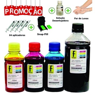 500ml Kit Tinta Recarga Cartucho 664 Hp 2136 3636 3836 + Snap Com Manual de Instruções + Suporte em Oferta na Shopee