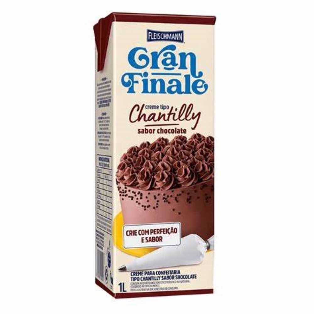 Fleischmann Gran Finale Creme Chantilly Vegetal Sabor Chocolate 1L
