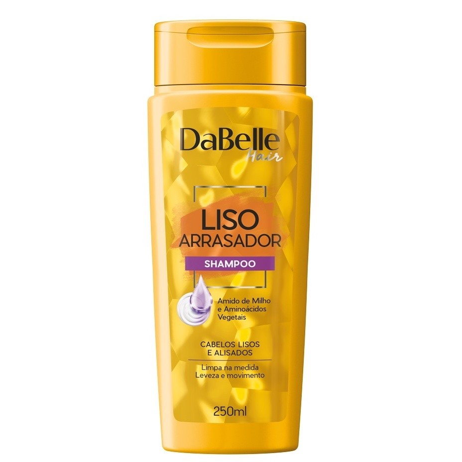 Shampoo Limpeza Capilar Suave Dabelle Liso Arrasador Cabelos Lisoe e Alisados Alinhamento Vegano 250ml em Oferta na Shopee