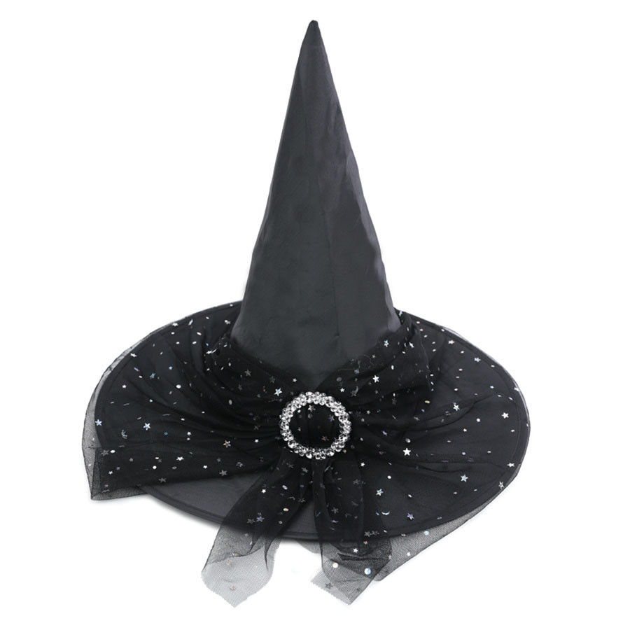 Chapéu de Bruxa Preto - Tule e Strass - 1 unidade - Cromus - Rizzo