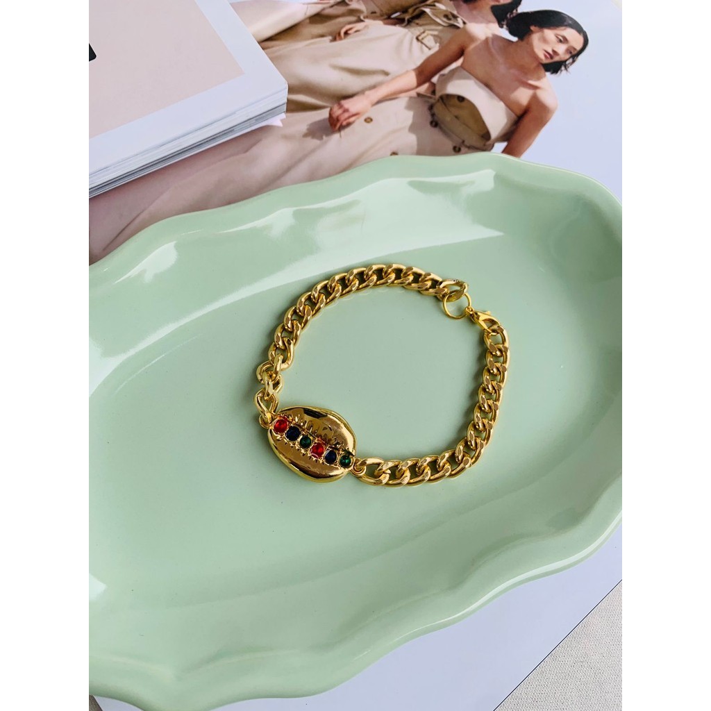 Pulseiras Braceletes Semi Joia tendência Verão Búzios cravejado de zircônia colorida
