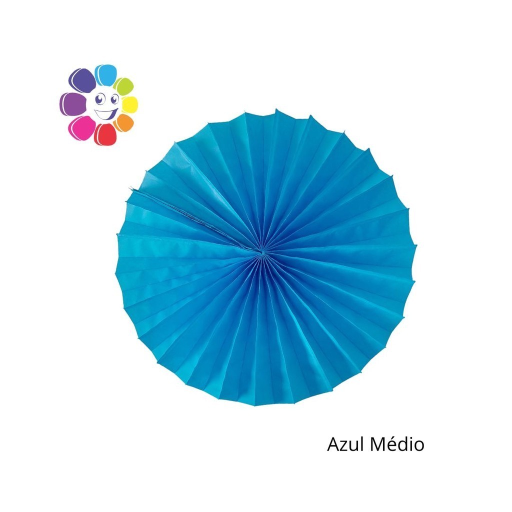 Enfeite de Papel de seda Fiorata Roseta Leque de Papel  Azul Turquesa