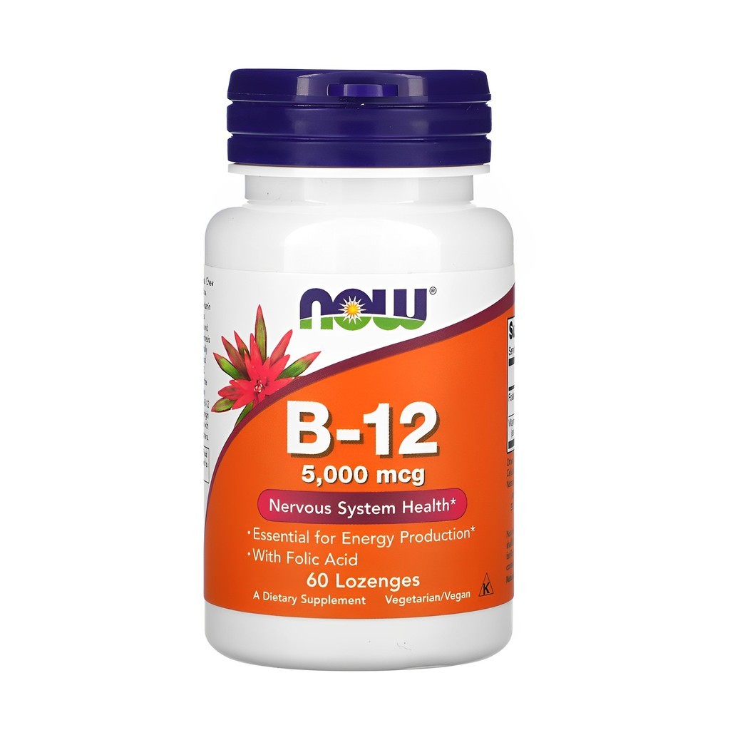 Now Foods Vitamina B12 5000mcg+Ácido Fólico  60Past Importado em Oferta na Shopee
