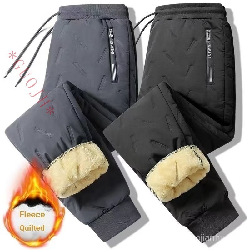 Calça de Algodão para o Inverno Homem 2 Cores L-7XL Calça de Cordeiro para o Inverno Calça de Cordeiro para o Exterior
