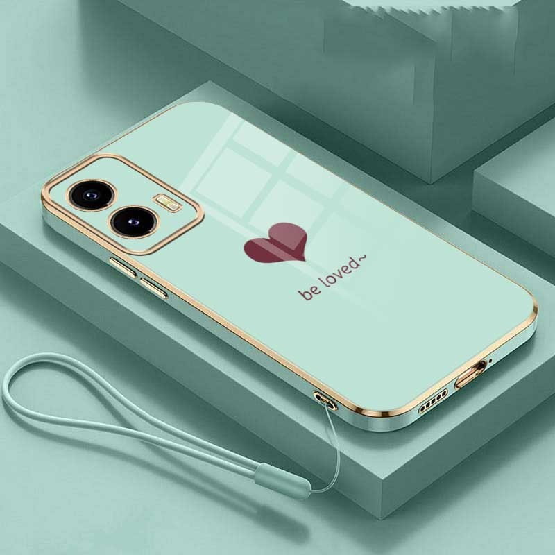 MOTO G85 5G G 85 Elegante Amor Coração Borracha Capa De Telefone Brilhante Chapeamento Elétrico Caso Cordão Embalagem