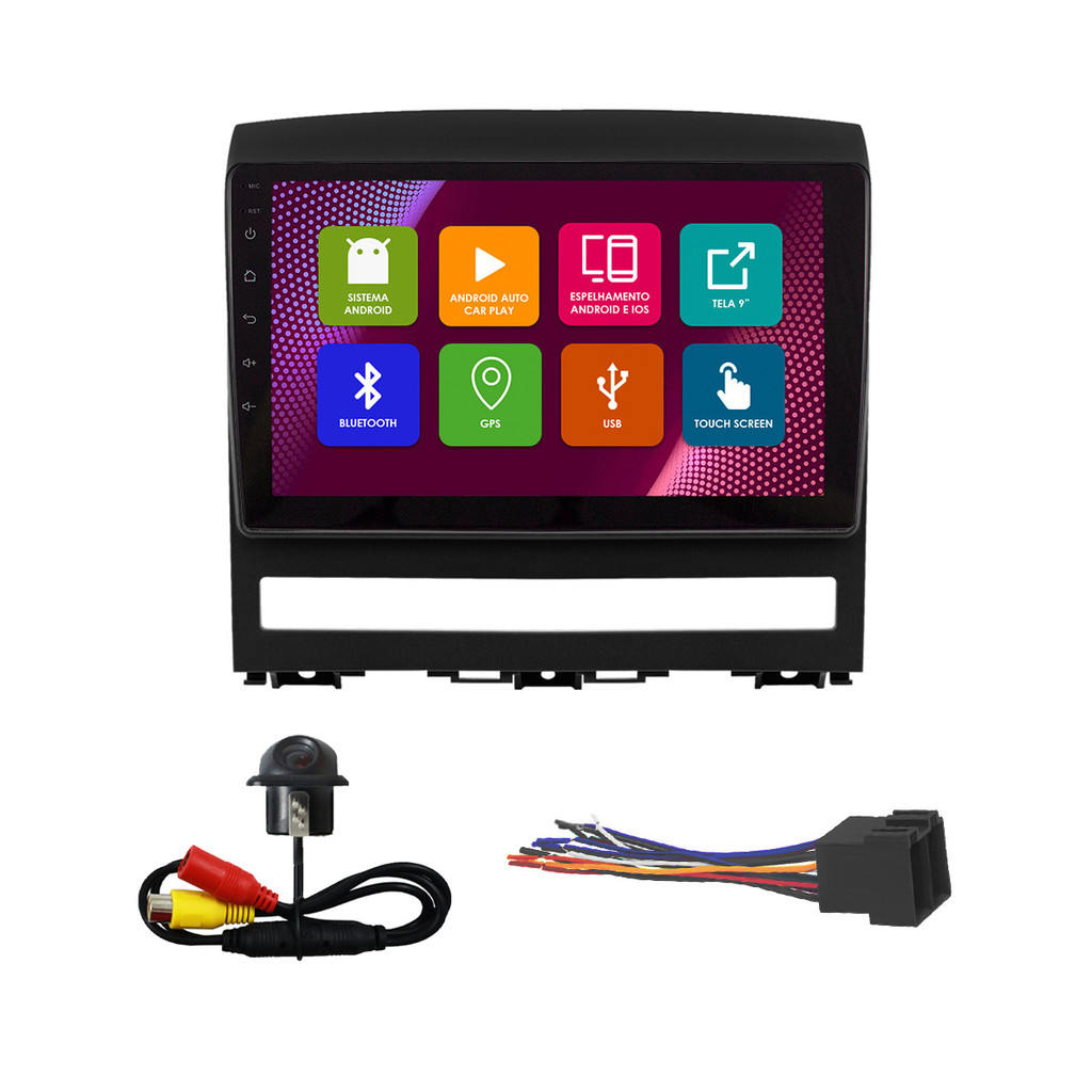 Kit Multimídia 9 Pol Palio 2003 A 12 Weekend Siena Strada Idea 05 A 12 Android 2Gb Ram 32Gb Flash Quad-Core 2 Din Preto em Oferta na Shopee