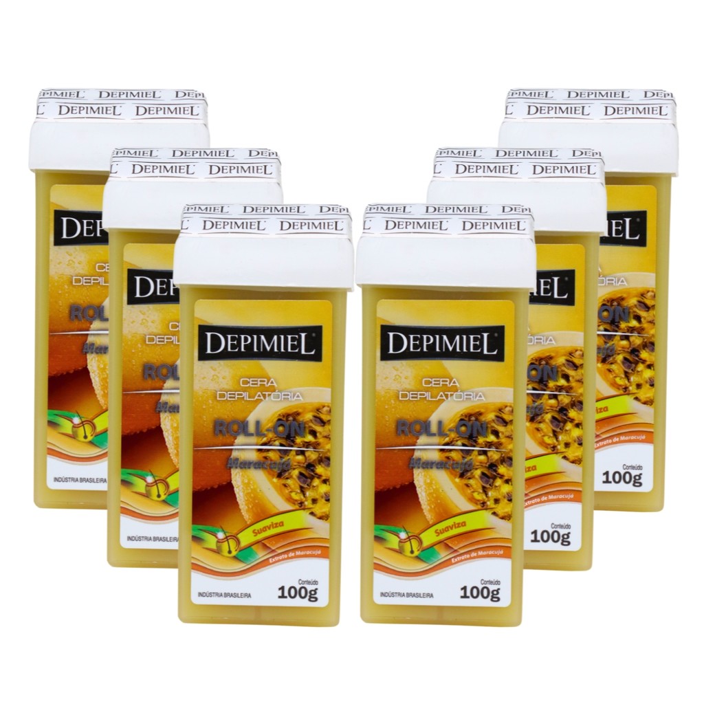 Kit 6 Ceras Roll-on Refil Depilatória Maracuja Depimiel em Oferta na Shopee