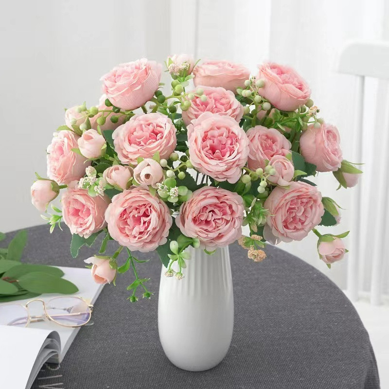 Decoração de casa de fantasia de rosas artificiais--0631 em Oferta na Shopee