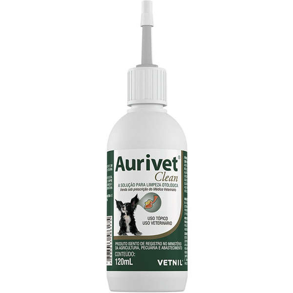 Aurivet Clean Vetnil Solução Otológica para Cães e Gatos - 120 mL em Oferta na Shopee