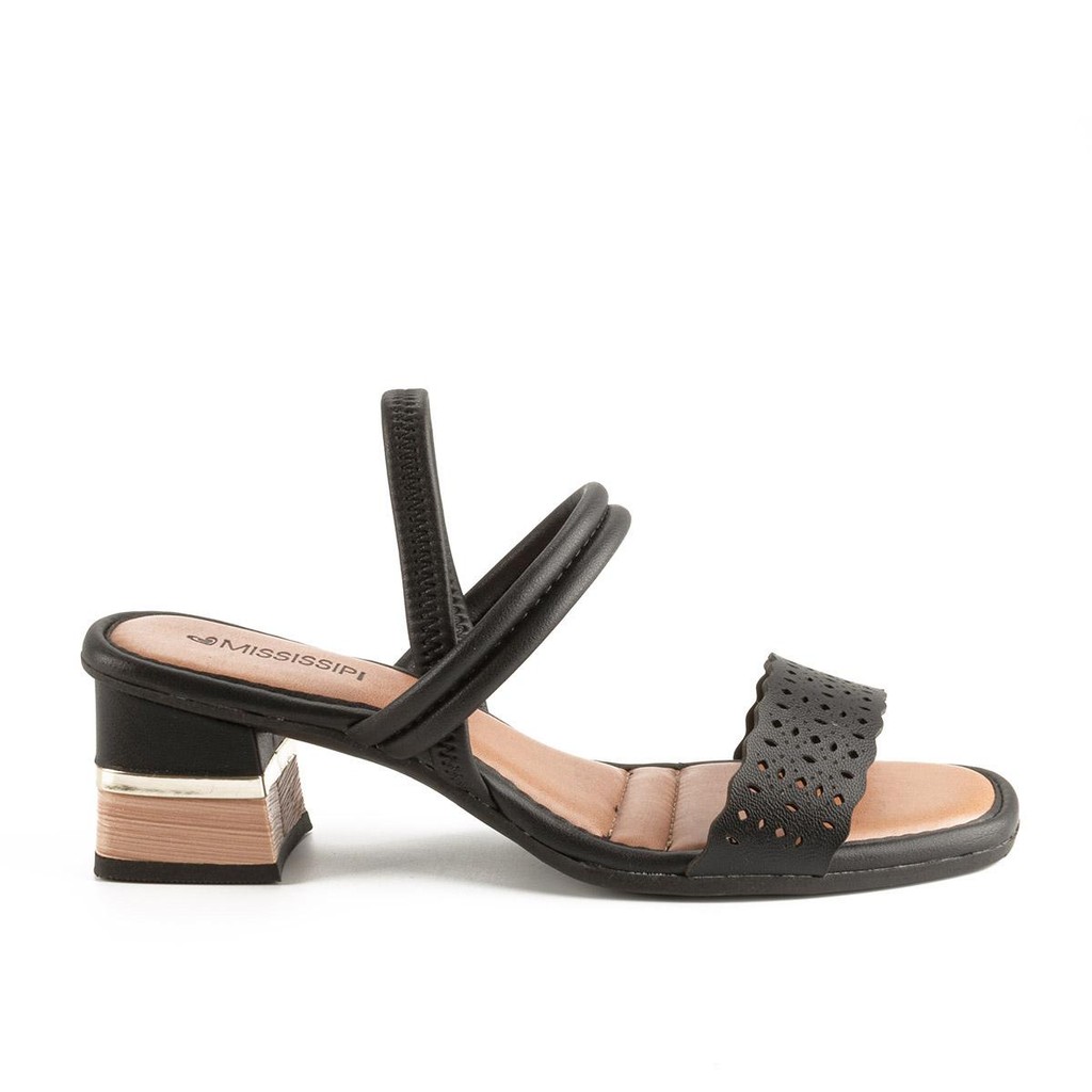 Sandália Mississipi de Salto Bloco Metalizada MB841 em Oferta na Shopee