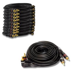 Kit 14 Cabos Rca De 5 Metros Com Pvc Flexível Mono Blindado