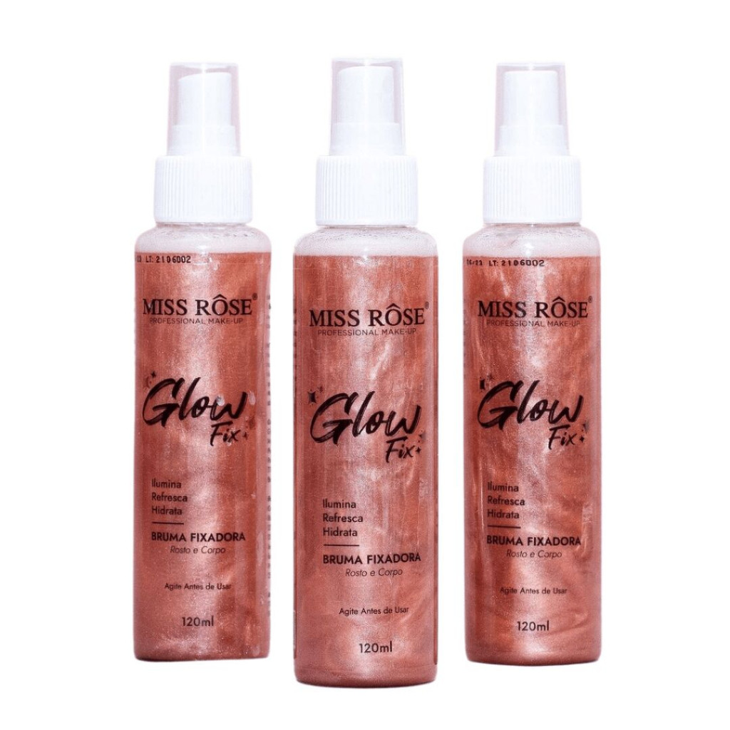 Bruma Fixadora Iluminadora Glow Fix Miss Rôse em Oferta na Shopee