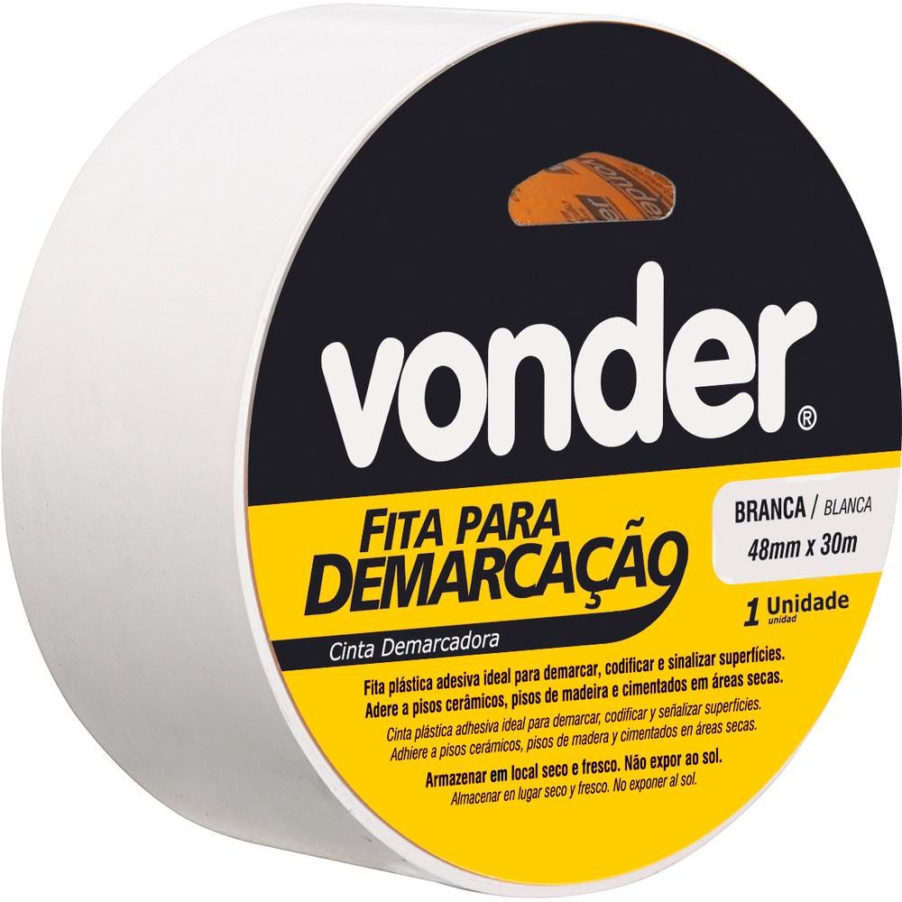 Fita para Demarcação de Solo 48mmx30m Branca Vonder