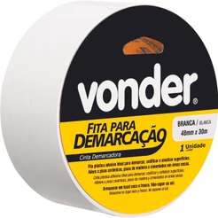Fita para Demarcação de Solo 48mmx30m Branca Vonder