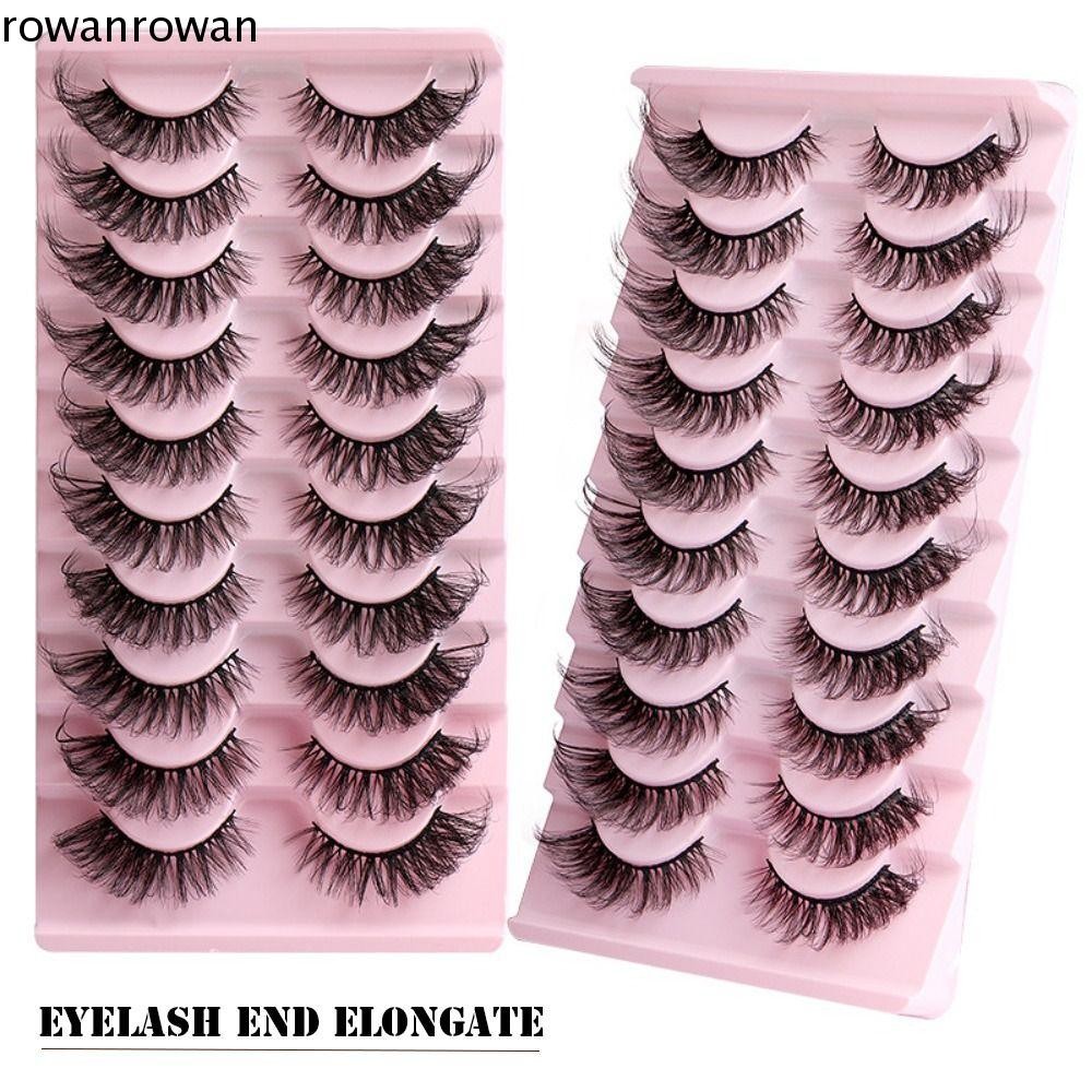 ROWAN 10Pairs Cat EyeLashes Ferramentas De Extensão De Pestanas Cabelos De Mink Natural Alados