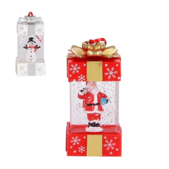 Pendente para Árvore de Natal Caixa de Presente Enfeite de Natal com Água e Luz 11cm