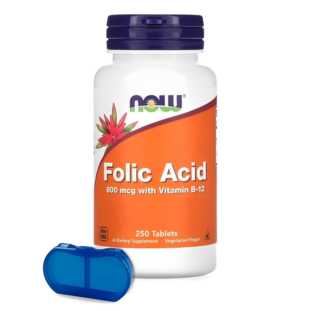 Ácido Fólico 800mcg Now Foods 250Tabls + Porta Cápsulas em Oferta na Shopee