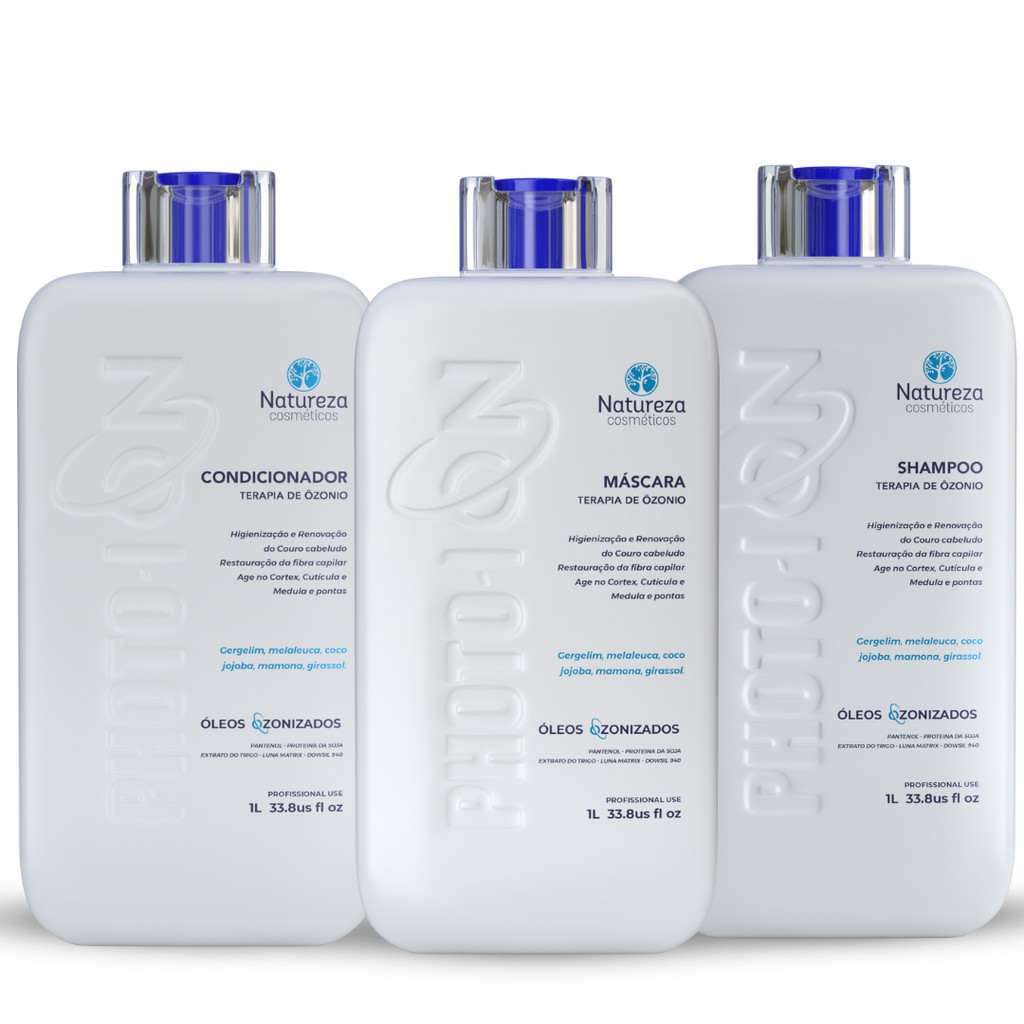 KIT TERAPIA DE O-ZÔNIO 1L (SHAMPOO+CONDICIONADOR+MÁSCARA) - NATUREZA COSMÉTICOS