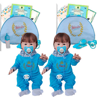 2 Bebes Reborn Gemeos Meninos Bolsa Acessórios em Oferta na Shopee