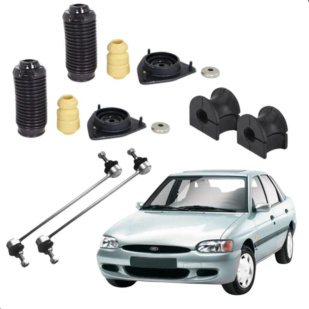Kit Coxim Amortecedor Escort Zetec 97 até 2003+Bieleta+Bucha
