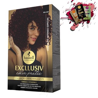 Coloracao 66.66 Haskell Excllusiv Color Pratic Vermelho Intenso Especial em Oferta na Shopee