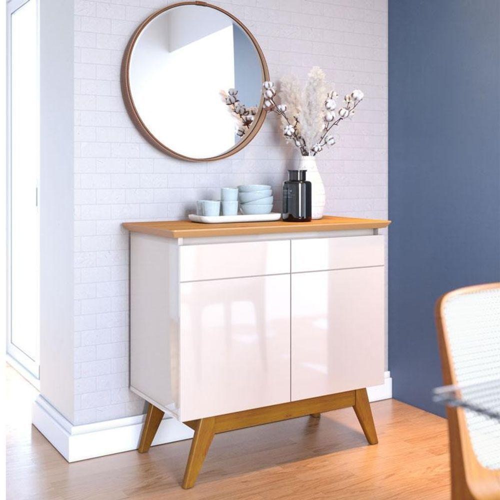 Aparador Buffet Ambiente Classic 2 Portas Off White Nature - Imcal em Oferta na Shopee