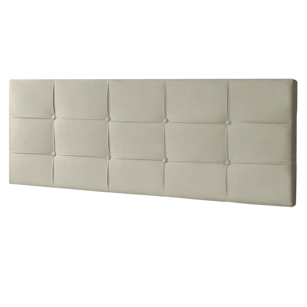 Cabeceira Painel Solteiro 90 cm Roma Suede Bege - Pallazio
