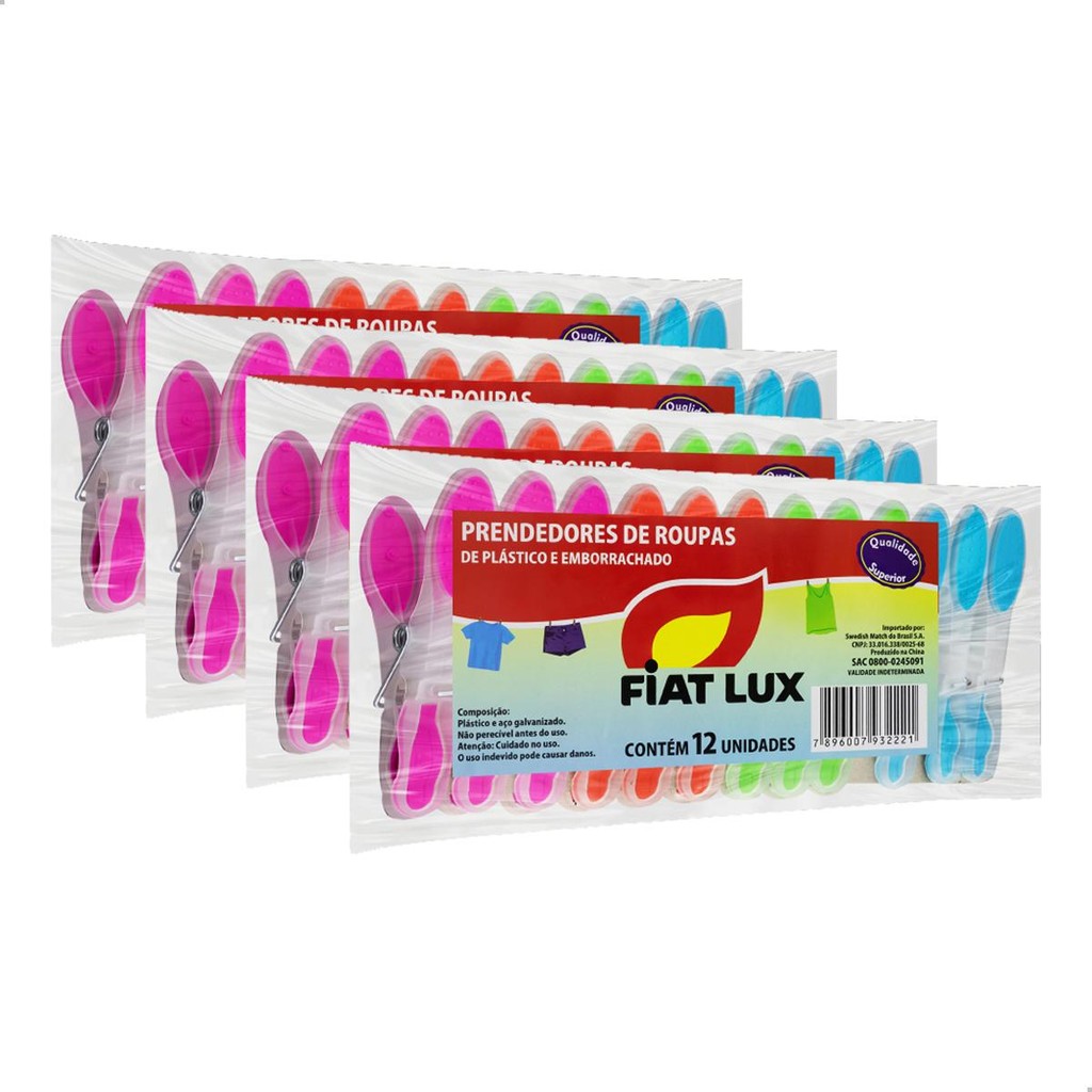 Kit 48 unidades Prendedores de Roupas Plástico Emborrachado para Varal Alta Qualidade Fiat Lux em Oferta na Shopee
