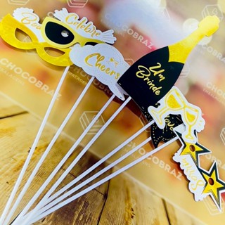 15 PLAQUINHAS SELFIE REVEILLON ANO NOVO 2025 CELEBRAR REGINA em Oferta na Shopee