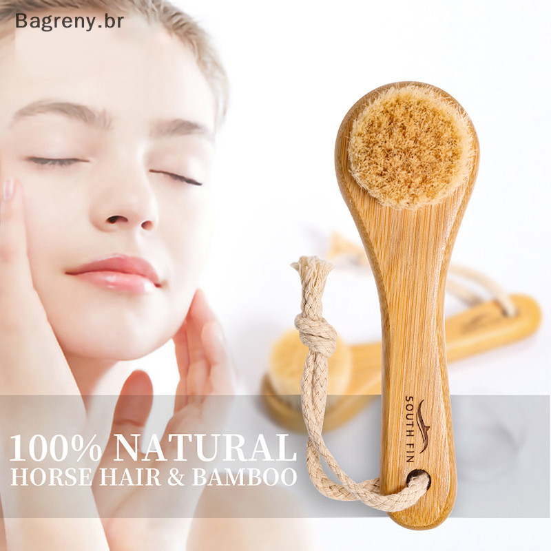 Bagreny Limpeza Facial Escova De Bambu Pele Cravo Poros Limpador Massageador Esfrega Rosto BR em Oferta na Shopee