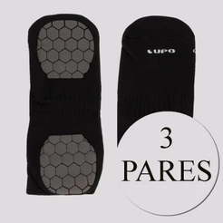 Kit 3 Pares de Meia Lupo Performace Antiderrapante Preta