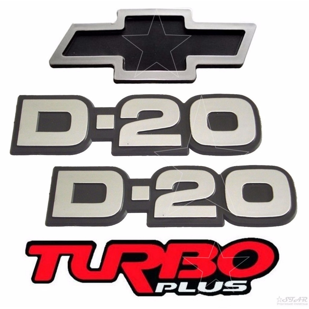 Emblemas D20 + Gravata + Turbo Plus - 1993 À 1997