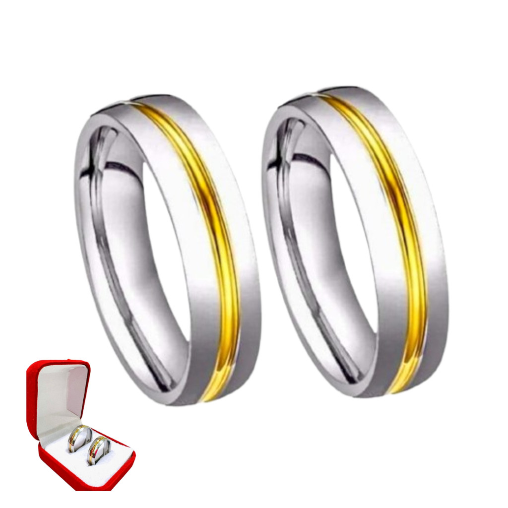 Par Alianças Prata Namoro 6mm Filete Risco Ouro Meio Anatomica Tradicional Luxo em Oferta na Shopee