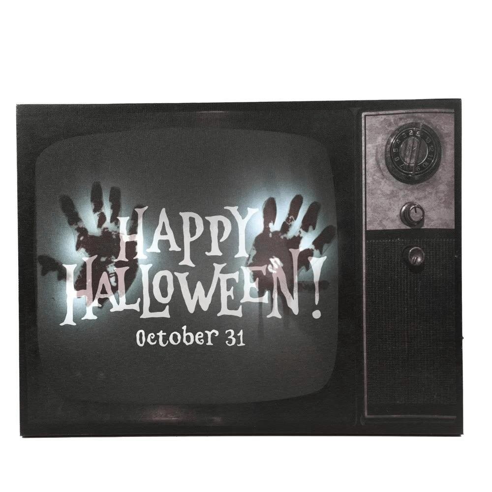 Decoração Quadro Iluminado Happy Halloween Com Luz em Oferta na Shopee