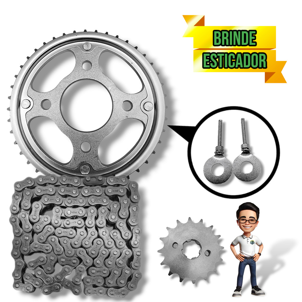 Kit Relação Cg Titan 160/ Fan 160 Start 1045 C/ Esticador em Oferta na Shopee