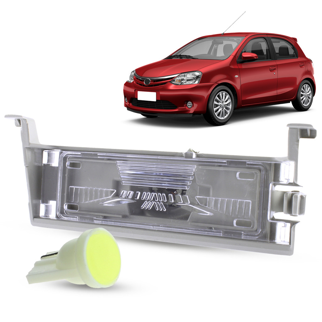 Lanterna Luz de Placa + Soquete e LED Toyota Etios Hatch Sedan 2012 2013 2014 2015 2016 2017 2018 2019 2020 2021
