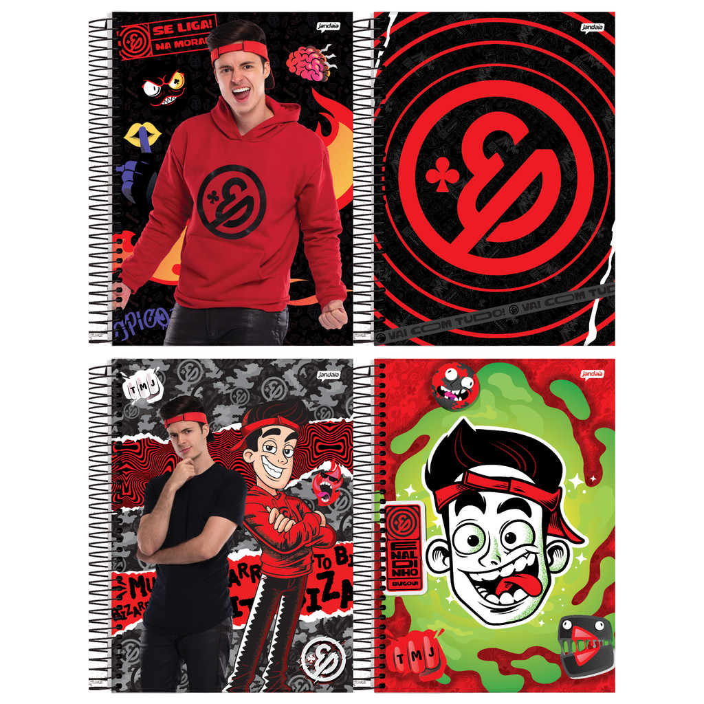Caderno Enaldinho 1 Matéria 80fls – Kit com 4 Unid - Stationery