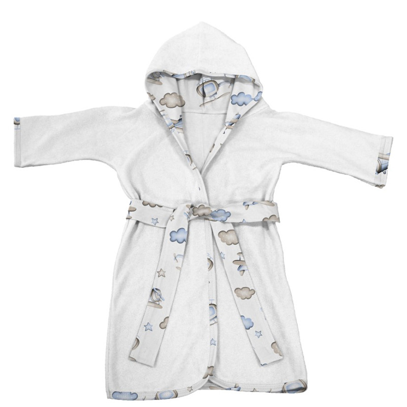 Roupão Infantil Tecebem Com Capuz Malha Kim Plush Atoalhado Branco