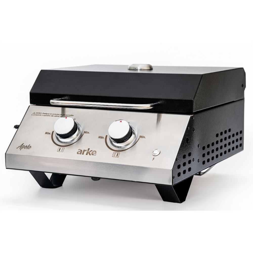 Churrasqueira a Gás de Bancada Arke Apolo em Aço Carbono GLP em Oferta na Shopee